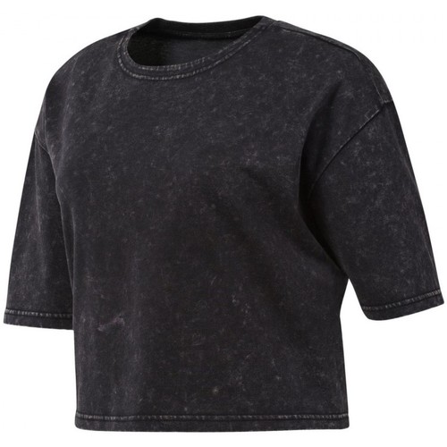 Textil Mulher Camper T-Shirt in Colour-Block-Optik Weiß Reebok Sport D Washed Tee Preto