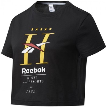 Textil Mulher T-shirts e Pólos Reebok Sport Cl Gp Hotel Cropped Tee Preto