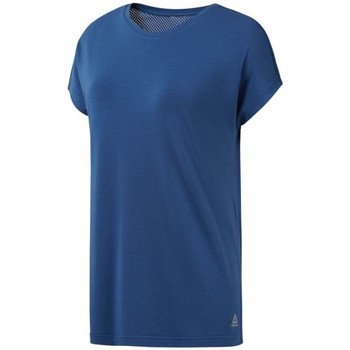 Textil Mulher T-shirts e Pólos Reebok Zapatilla Sport Mesh Panel Tee Azul