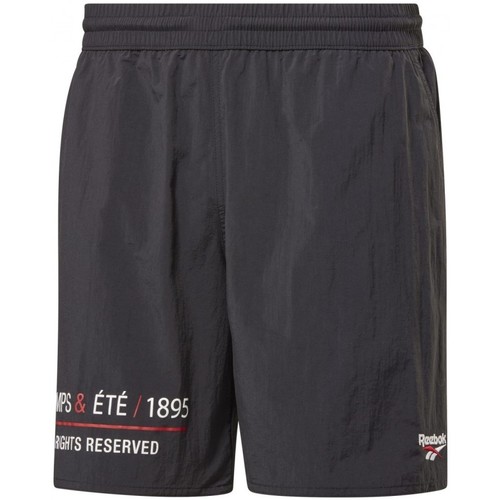 Textil Homem Shorts / Bermudas Reebok FURY Sport Cl V Prin Woven Shorts Preto