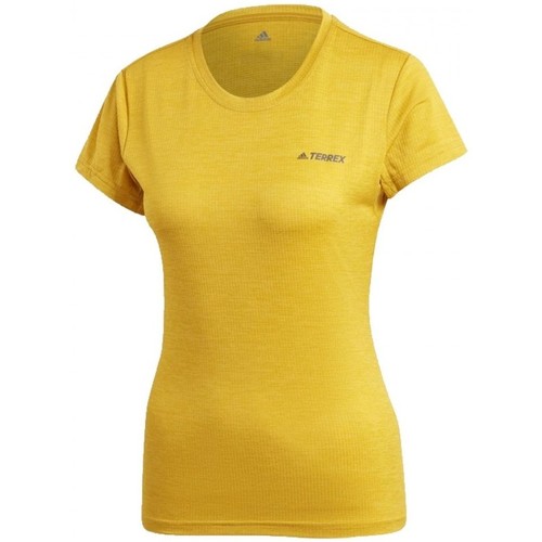 Textil Mulher Camper T-Shirt in Colour-Block-Optik Weiß adidas Originals W Tivid Tee Ouro