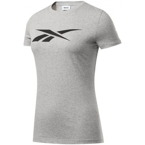 Textil Mulher Camper T-Shirt in Colour-Block-Optik Weiß Reebok Sport Te Vector Tee Cinza