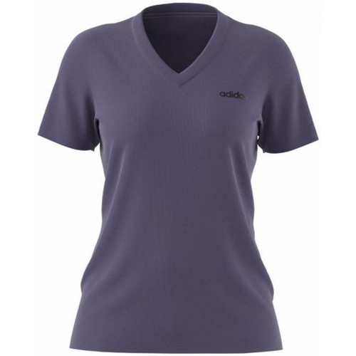 Textil Mulher Camper T-Shirt in Colour-Block-Optik Weiß adidas Originals W D2M Solid T Violeta