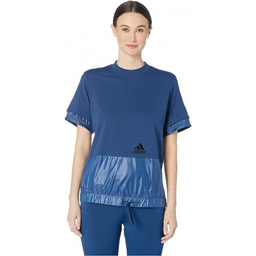 Textil Mulher Camper T-Shirt in Colour-Block-Optik Weiß adidas Originals Crew Tee Azul