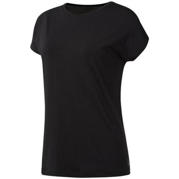 Textil Mulher T-shirts Cropped e Pólos Reebok Sport Wor Mesh Panel Tee Preto