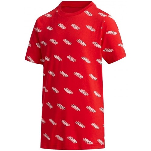 Textil Rapaz T-Shirt mangas curtas adidas Originals Yb Fav T Vermelho