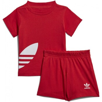 Textil Criança Todos os fatos de treino adidas Originals Big Trefoil Sts Vermelho