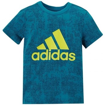 Textil Rapaz T-Shirt mangas curtas adidas castanho Originals Yb Ess Aop Tee Azul