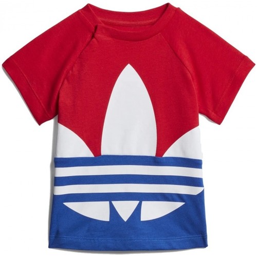 Textil Criança T-Shirt Man mangas curtas adidas Originals Big Trefoil Tee Vermelho