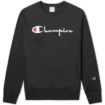 Champion Reverse Weave Script Logo Crewneck Sweatshirt Preto
