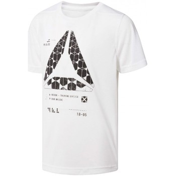 Textil Rapaz T-Shirt mangas curtas Reebok AEROBIC Sport B Ftr Graphic Tee Branco