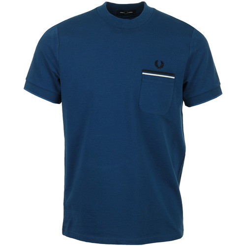 Textil Homem Loose Fit Crew Sweatshirt Fred Perry Loopback Jersey Pocket T-Shirt Azul