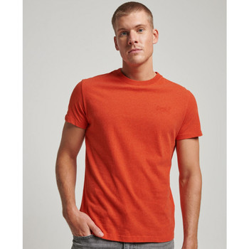 Textil Homem Short Sleeve Classic Collar Shirt in Organic Handkerchief Linen Superdry Vintage logo emb Laranja