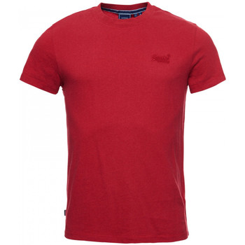 Textil Homem Short Sleeve Classic Collar Shirt in Organic Handkerchief Linen Superdry Vintage logo emb Vermelho