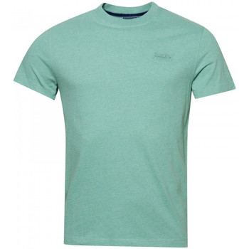 Textil Homem Short Sleeve Classic Collar Shirt in Organic Handkerchief Linen Superdry Vintage logo emb Verde