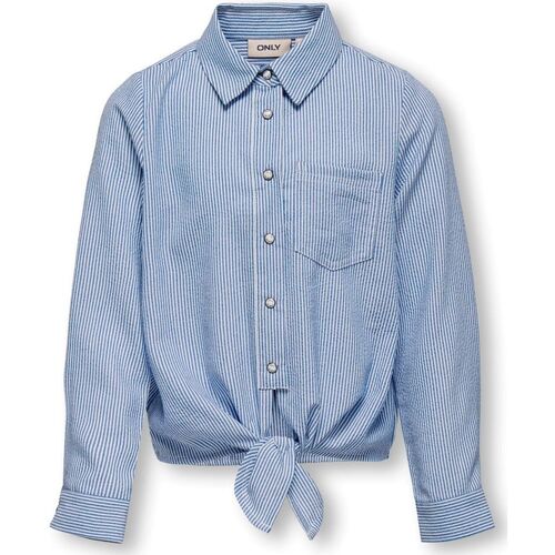 Textil Rapariga Camisas mangas comprida Only 15280489 LECEY-CLOUD DANCER/STRIPE Azul