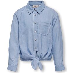 Textil Rapariga Camisas mangas comprida Only 15280489 LECEY-CLOUD DANCER/STRIPE Azul