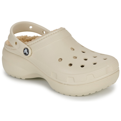 Sapatos Mulher Tamancos Slides Crocs Classic Platform Lined Clog W Bege