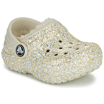 Sapatos Criança Tamancos Crocs Classic Lined Glitter Clog T Bege / Ouro