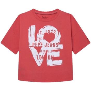 Textil Rapariga T-Shirt mangas curtas Pepe jeans Linen  Vermelho
