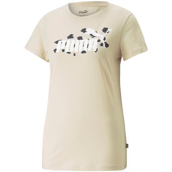 Textil Mulher T-Shirt mangas curtas Puma Ess Animal Creme