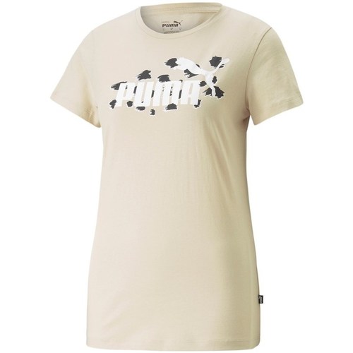Textil Mulher T-Shirt mangas curtas Puma Ess Animal Creme