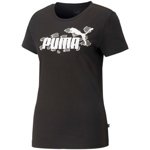 Textil Mulher T-Shirt mangas curtas Puma Ess Animal Preto