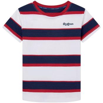 Textil Rapaz T-Shirt mangas curtas Pepe JEANS skipper  Branco