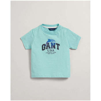 Textil Rapaz T-shirts e Pólos Gant Kids 505175-371-3-12 AZUL