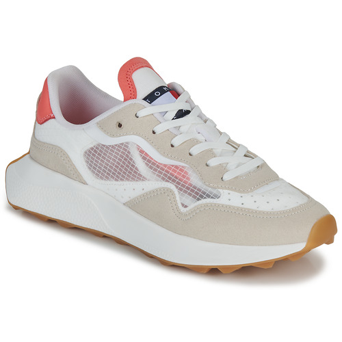 Sapatos Mulher Sapatilhas X007 Tommy Jeans TJW TRANSLUCENT RUNNER Branco / Bege / Rosa