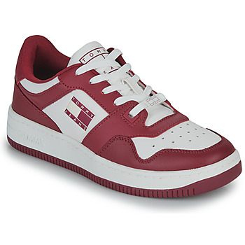 Sapatos Mulher Sapatilhas Tommy Alpha Jeans TJW RETRO BASKET LEATHER Branco / Vermelho
