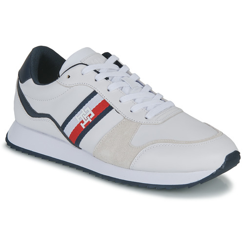 Sapatos Homem Sapatilhas X007 Tommy Hilfiger RUNNER EVO LEATHER Branco / Vermelho / Bege