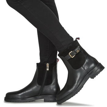 Tommy Hilfiger THERMO MATERIAL MIX BELT BOOTIE Preto