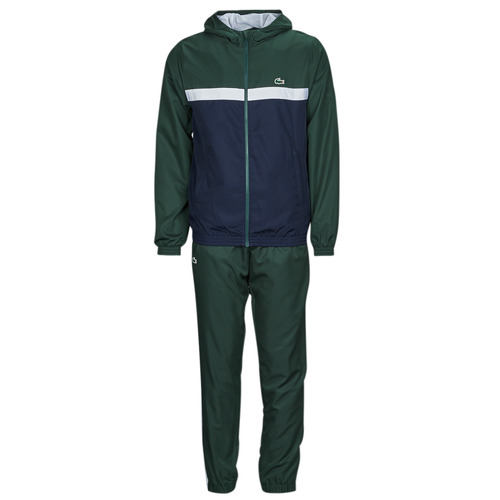 Textil Homem lacoste lve long hooded parka jacket Lacoste WH1793-7UP Marinho / Verde / Branco