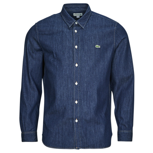 Textil Homem Camisas mangas comprida coton Lacoste CH0197-QJH Azul