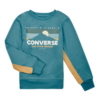 Textil Rapaz Sweats Logo Converse GEAREDUPBLOCKEDFTMIXCREW Azul / Cáqui
