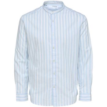 Textil Homem Camisas mangas comprida Selected 16088354 REGKAM-CASHMERE BLUE Branco