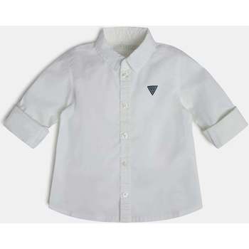 Textil Rapaz Camisas mangas comprida your Guess N81H07-TWHT-1-17 Branco
