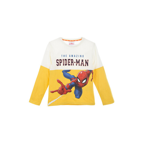 Textil Rapaz Fred Perry Kids TEAM HEROES  T SHIRT SPIDERMAN Branco / Amarelo