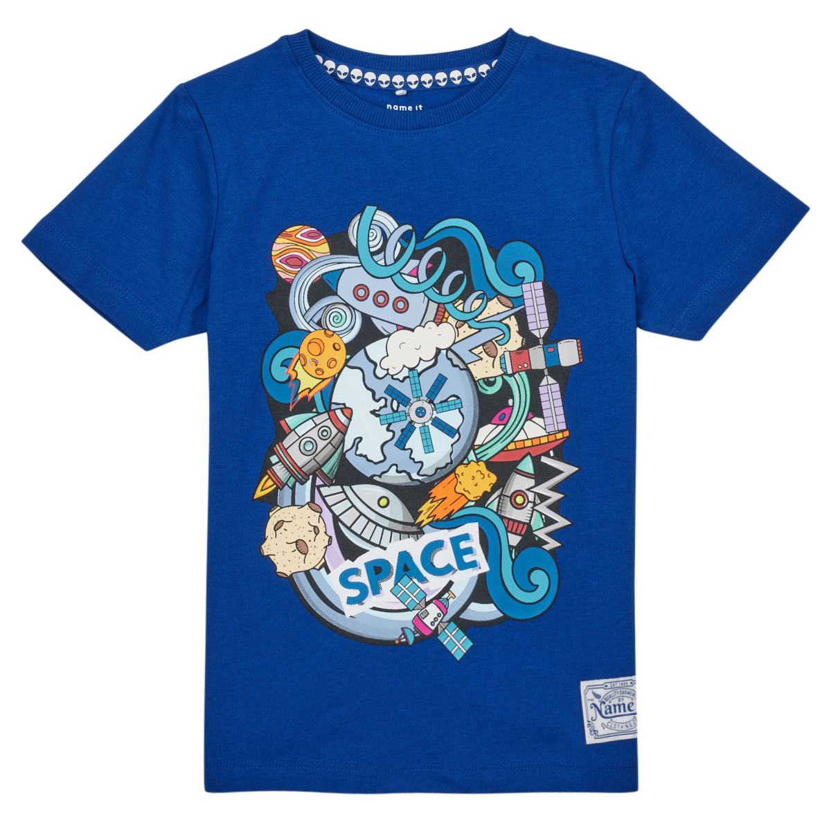 Textil Rapaz Asymmetric Sport T-Shirt Modal Blended NKMNADIZA SS TOP PS Azul