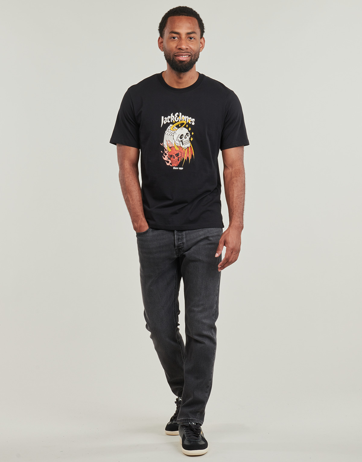 Textil Homem Calças Jeans Jack & Jones JJIMIKE JJORIIGINAL AM 389 Preto