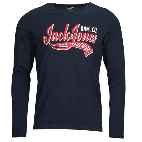 Textil fab T-shirt mangas compridas Jack & Jones JJELOGO TEE LS O-NECK 2 COL AW23 SN Marinho