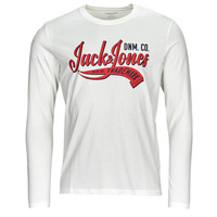 Textil Homem T-shirt klassieke mangas compridas Jack & Jones JJELOGO TEE LS O-NECK 2 COL AW23 SN Branco