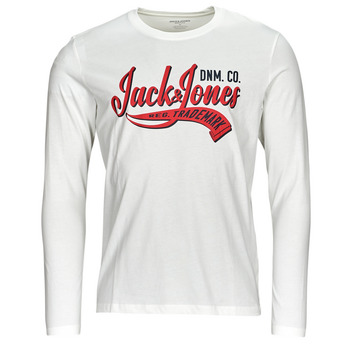 Textil Homem T-shirt mangas compridas Jack & Jones JJELOGO TEE LS O-NECK 2 COL AW23 SN Branco