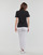 Textil Mulher T-Shirt mangas curtas Calvin Klein Jeans MONOLOGO SLIM V-NECK TEE Preto
