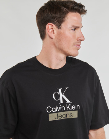 Calvin Klein Jeans STACKED ARCHIVAL TEE Preto