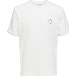 Textil Homem T-shirts e Pólos Selected T-Shirt Logo Print - Cloud Dancer Branco