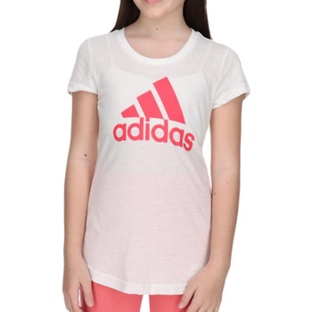 Textil Rapariga T-Shirt mangas curtas adidas castanho Originals  Branco