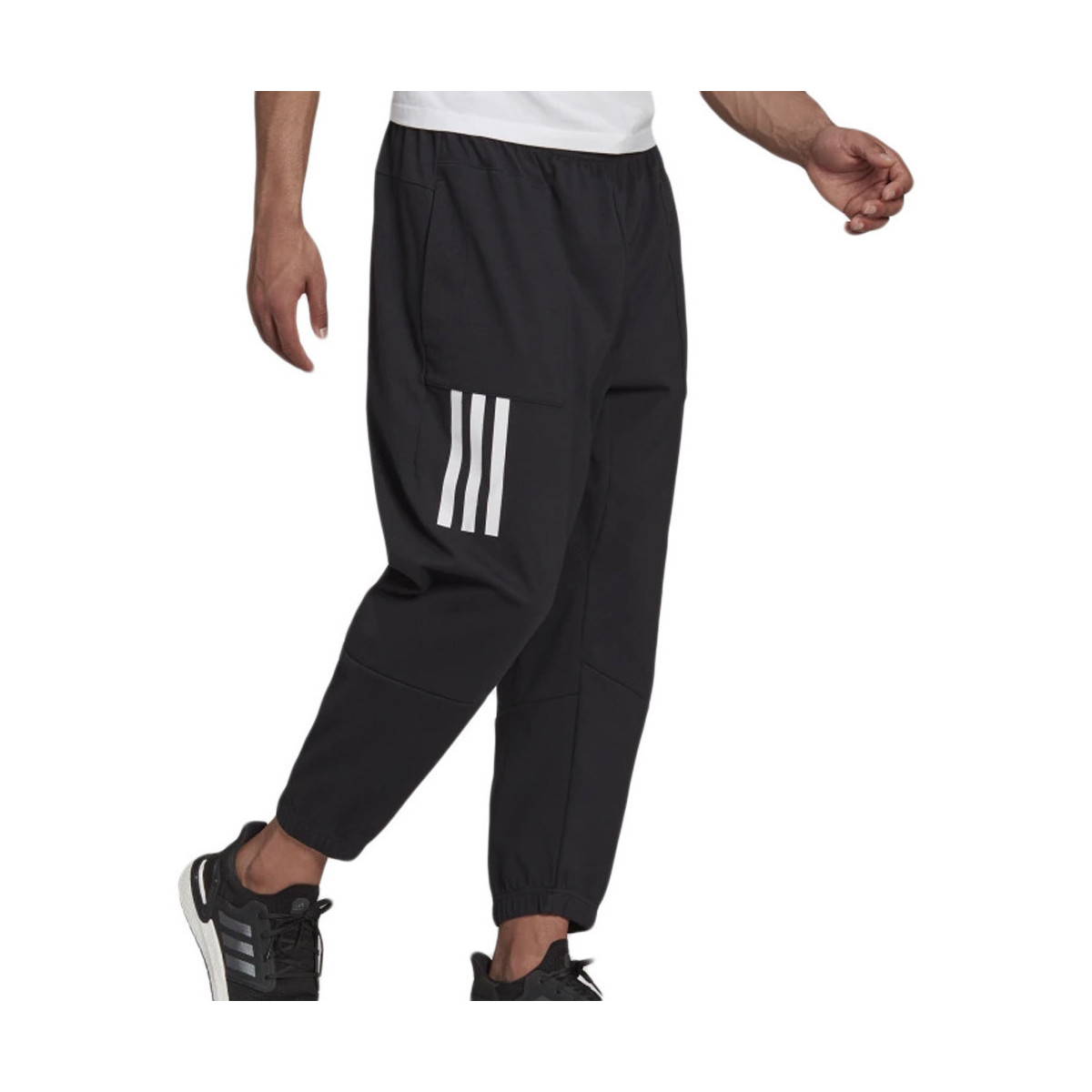 Textil Homem adidas Outdoors 3 stripe zip hooded windbreaker in black and purple  Preto