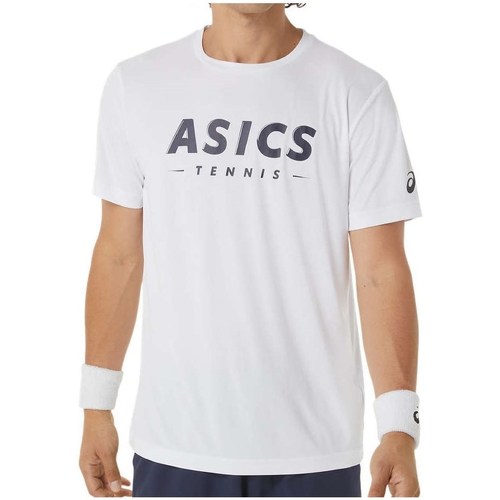 Textil DL408m T-Shirt mangas curtas Asics Court Tennis Graphic Branco